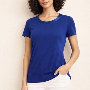 Banana Republic Blue Blouse Women’s Small Luxury Touch Short Sleeve Minimalist